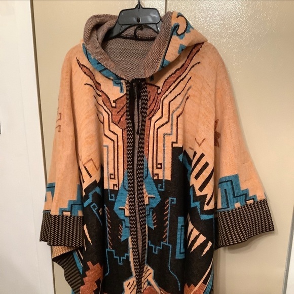Chekanka Jackets & Blazers - Chekanka Unisex Balam Poncho / Cape Multicolor One Size Fits All​​​​​